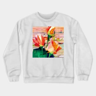 Stylized Roses Crewneck Sweatshirt